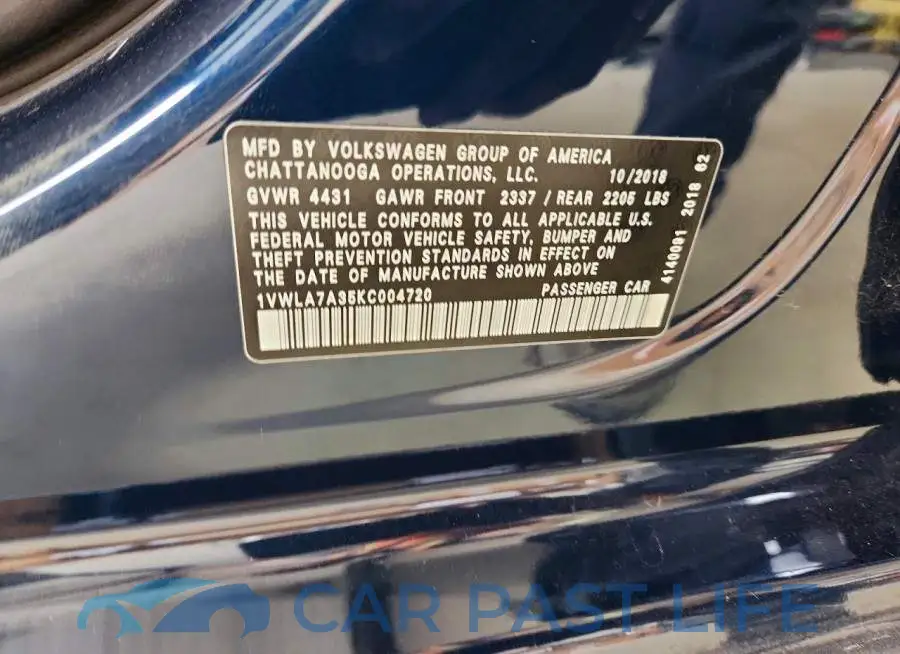 1VWLA7A35KC004720# 12