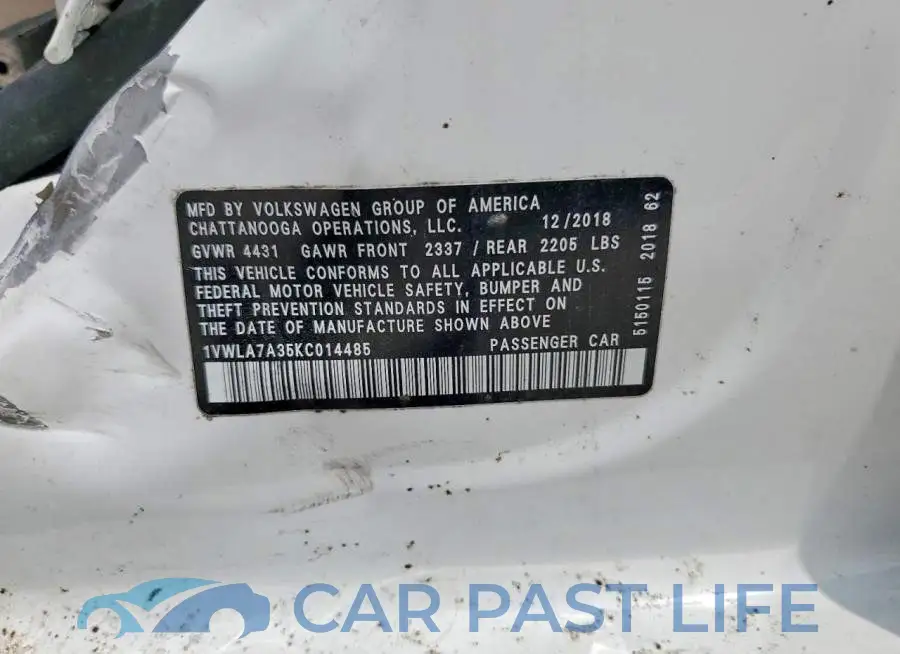 1VWLA7A35KC014485# 13