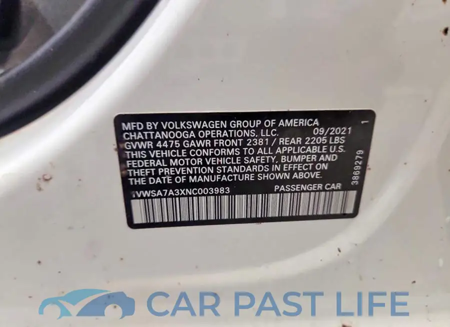 1VWSA7A3XNC003983# 12
