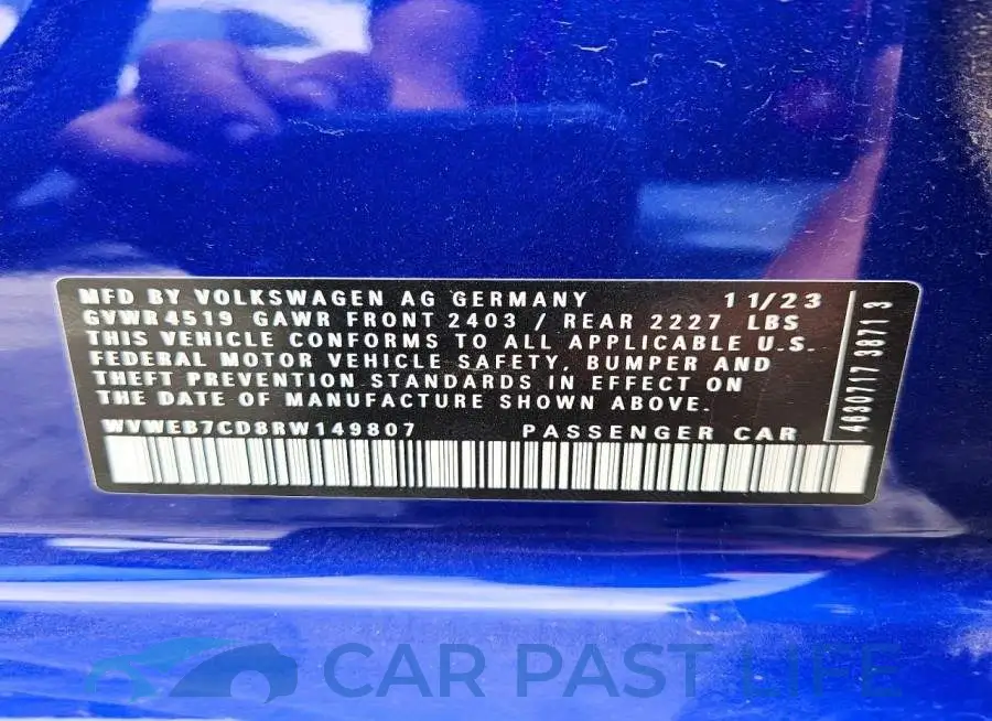 WVWEB7CD8RW149807# 12