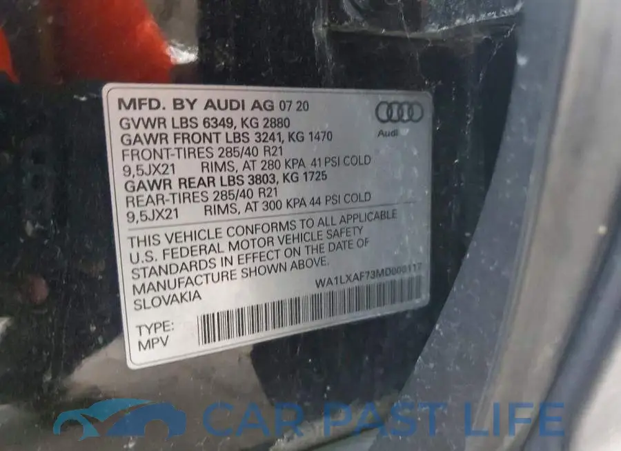 WA1LXAF73MD000117# 12
