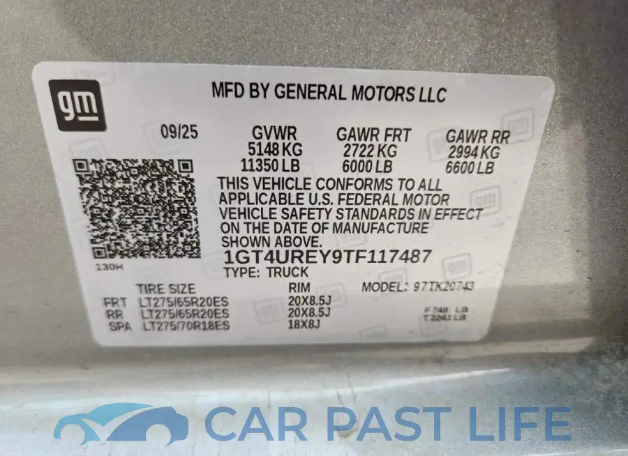 1GT4UREY9TF117487# 12