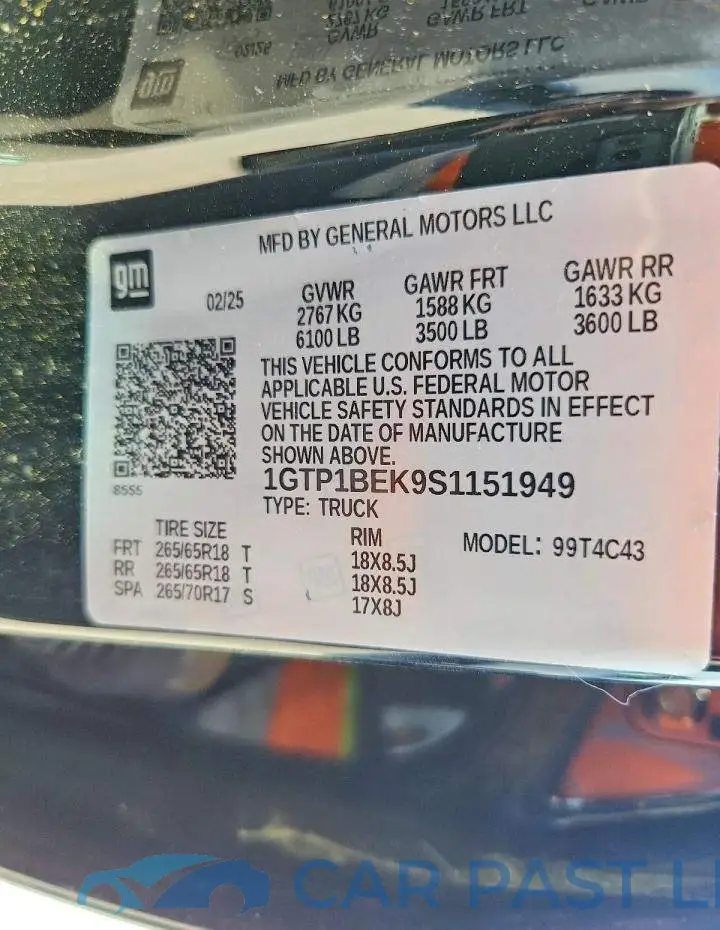 1GTP1BEK9S1151949# 13