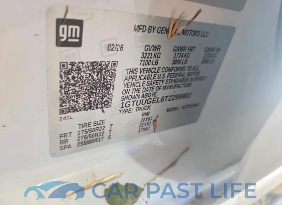 1GTUUGEL6TZ299902# 12