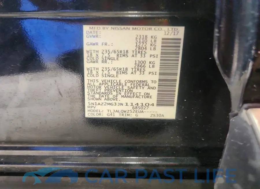 5N1AZ2MG3JN114104# 13