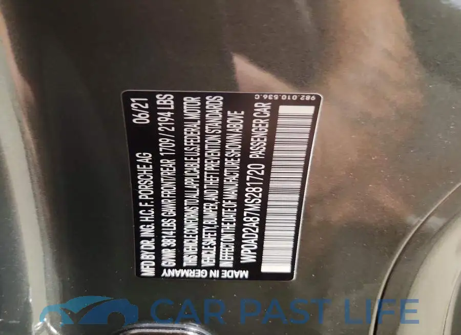 WP0AD2A87MS281720# 12