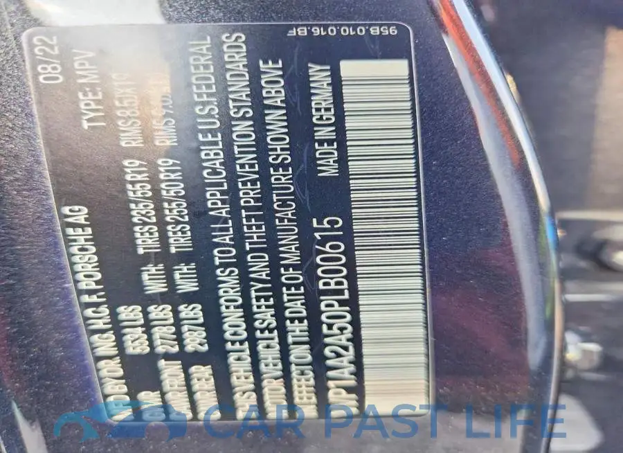 WP1AA2A50PLB00615# 14