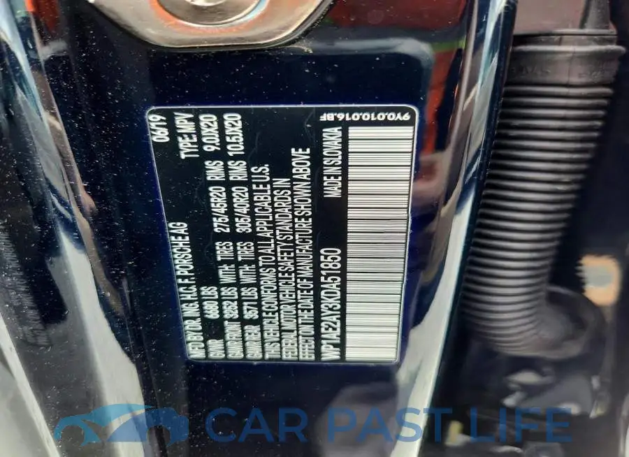 WP1AE2AY3KDA51850# 12