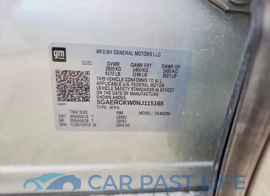 5GAERCKW0NJ115165# 13