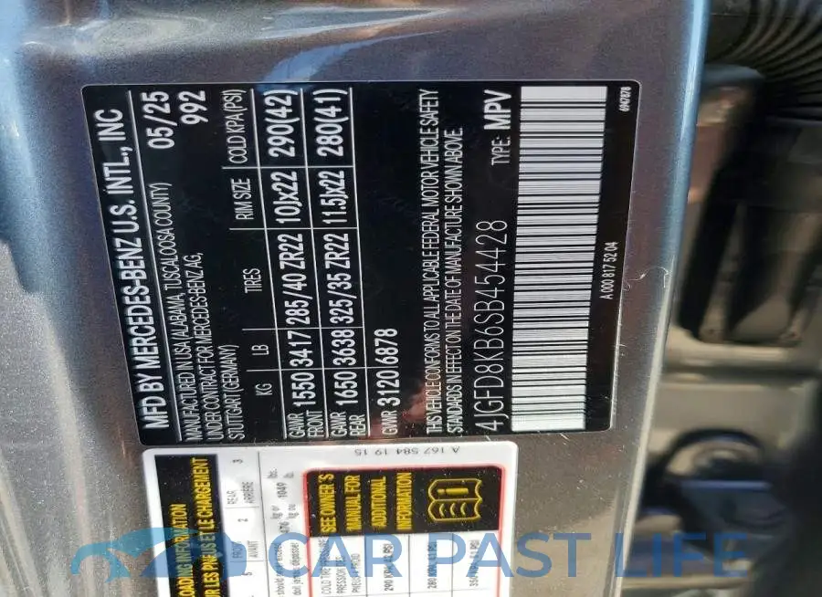 4JGFD8KB6SB454428# 14
