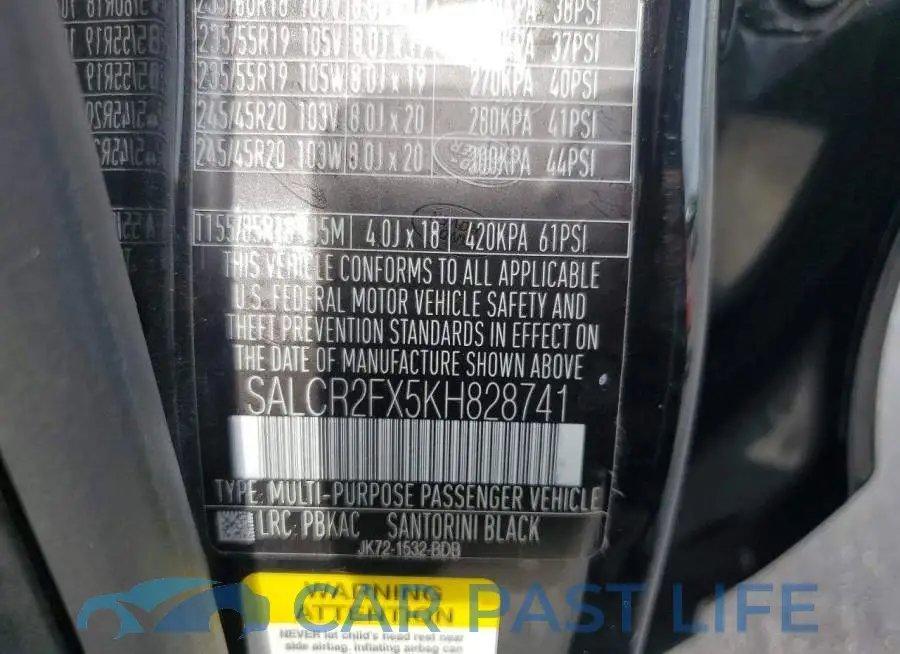SALCR2FX5KH828741# 12