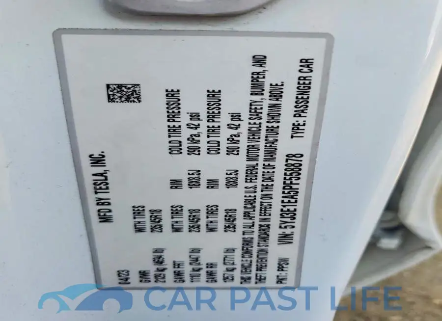 5YJ3E1EA5PF558878# 12
