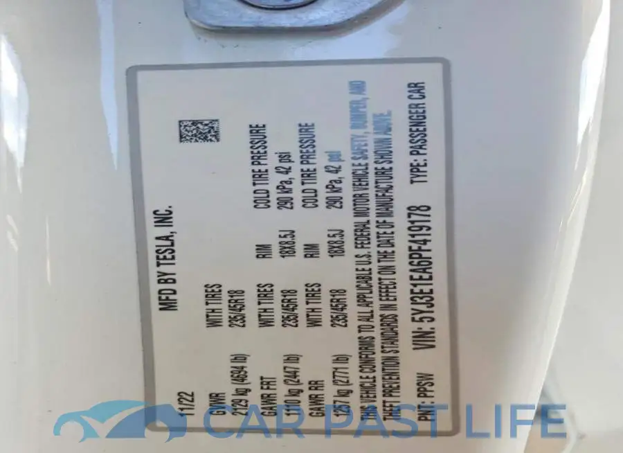 5YJ3E1EA6PF419178# 11