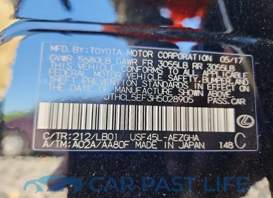 JTHCL5EF3H5028905# 13