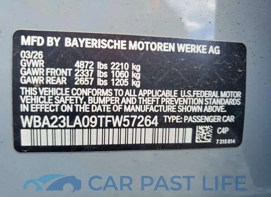 WBA23LA09TFW57264# 12