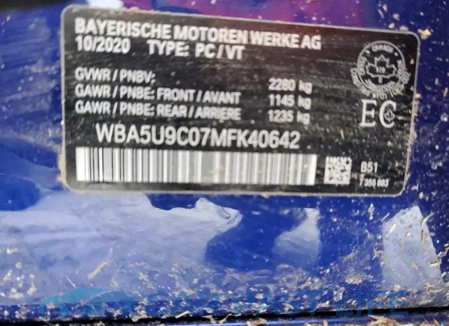 WBA5U9C07MFK40642# 12