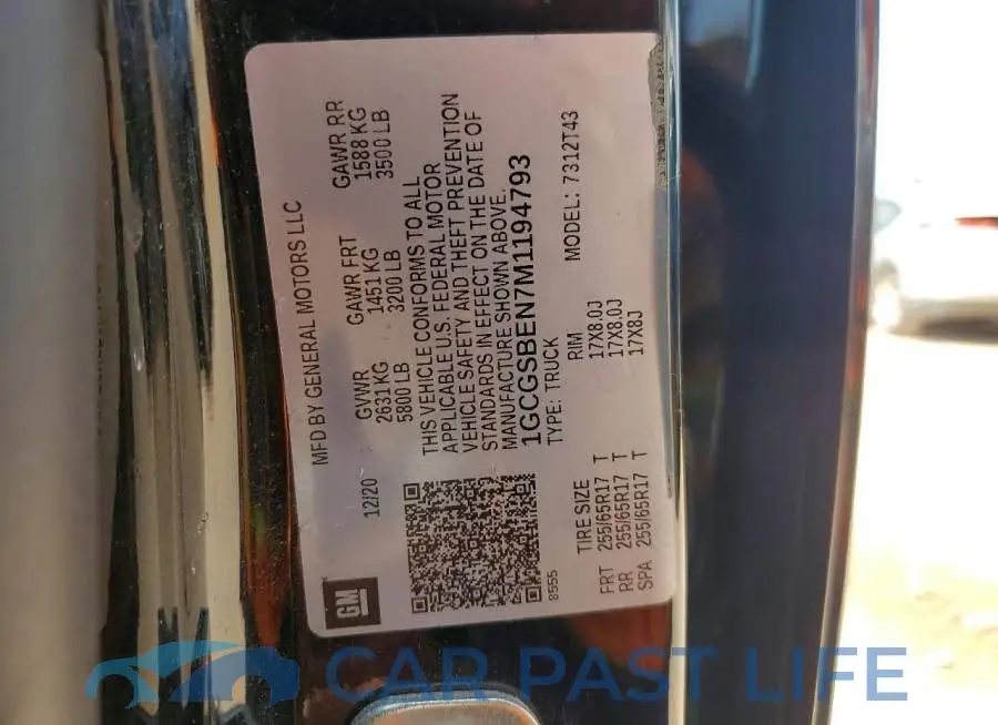 1GCGSBEN7M1194793# 12