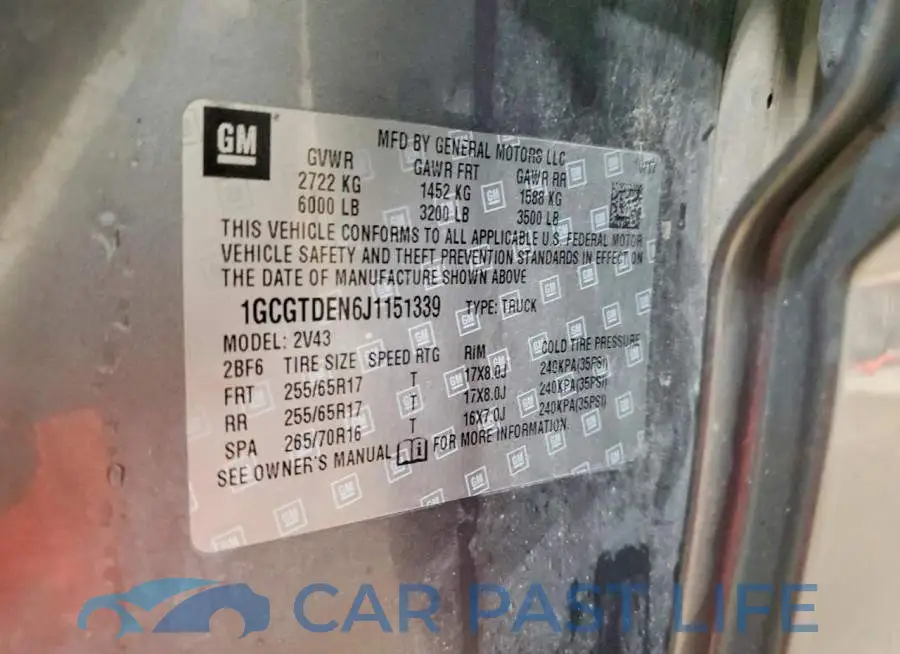 1GCGTDEN6J1151339# 13