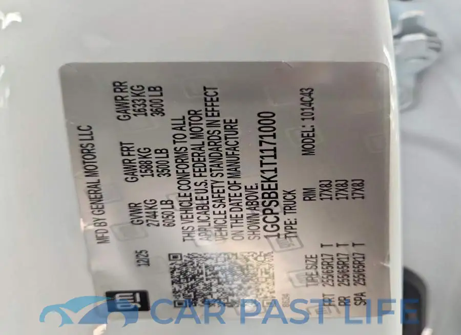 1GCPSBEK1T1171000# 12