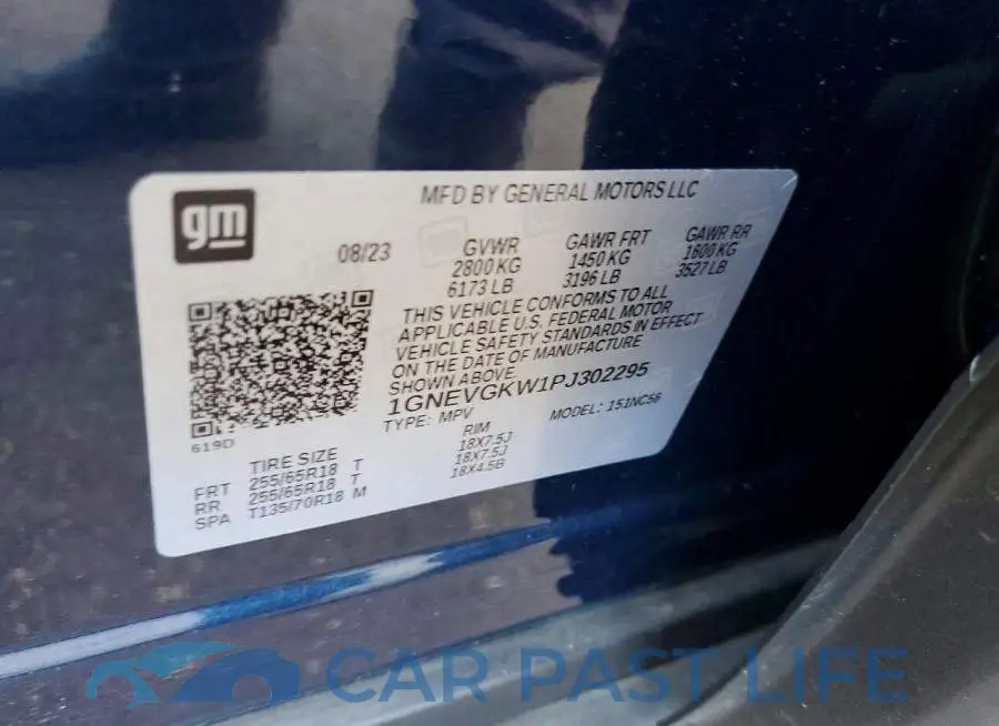 1GNEVGKW1PJ302295# 13