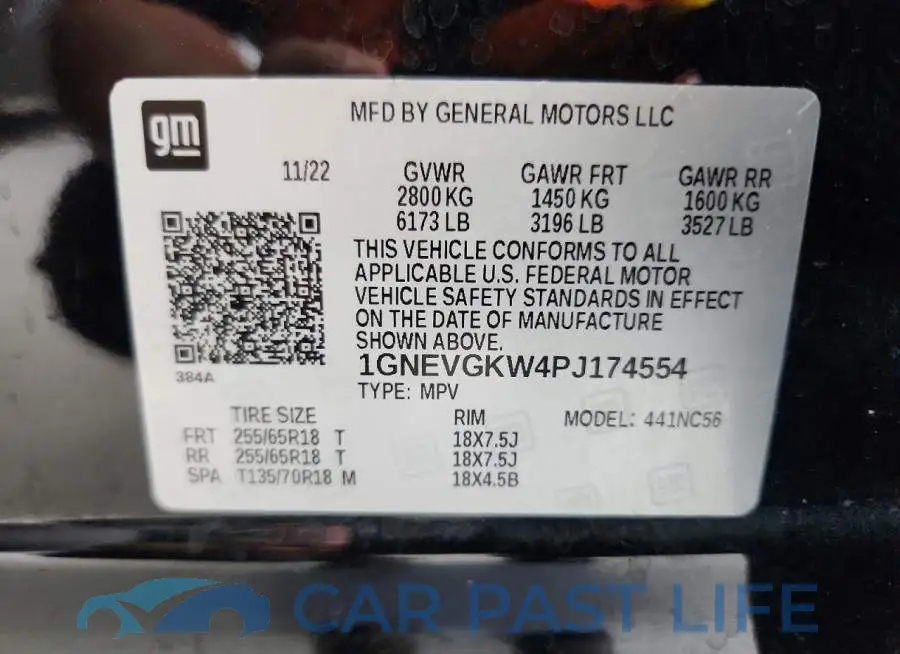 1GNEVGKW4PJ174554# 12