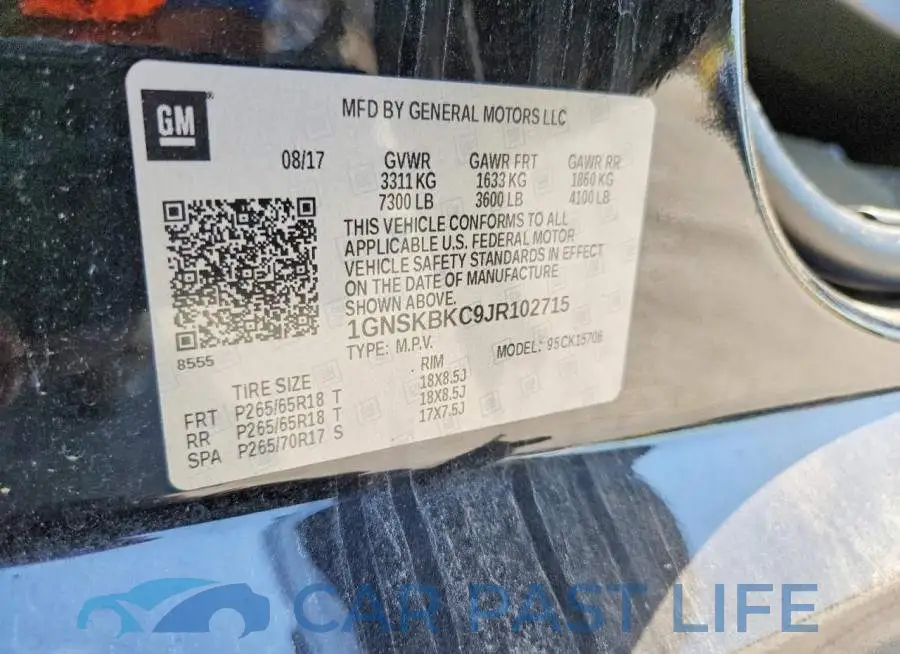 1GNSKBKC9JR102715# 14