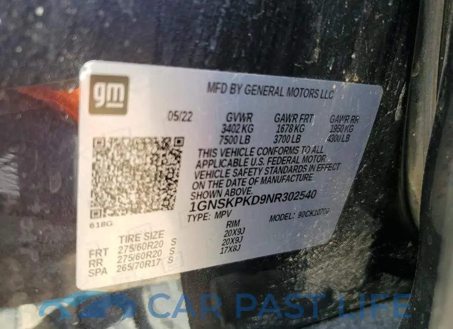 1GNSKPKD9NR302540# 13