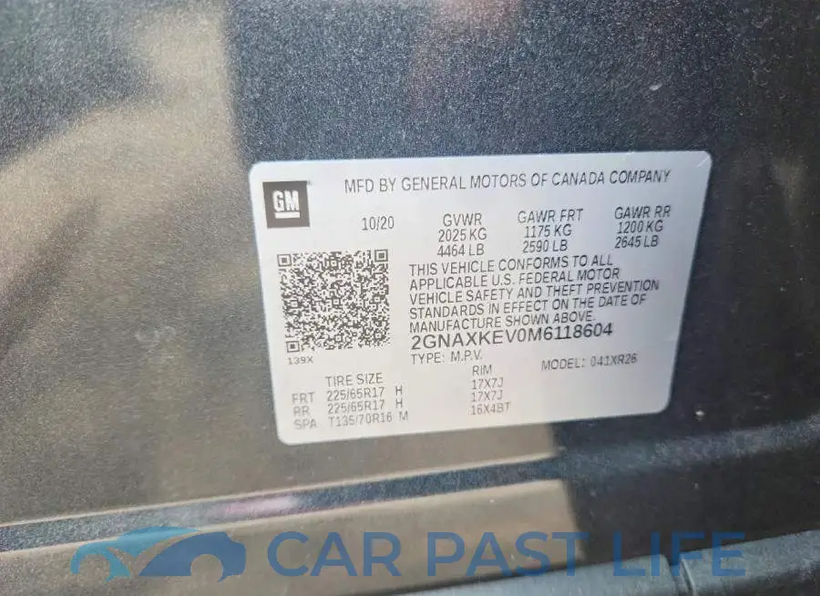 2GNAXKEV0M6118604# 13