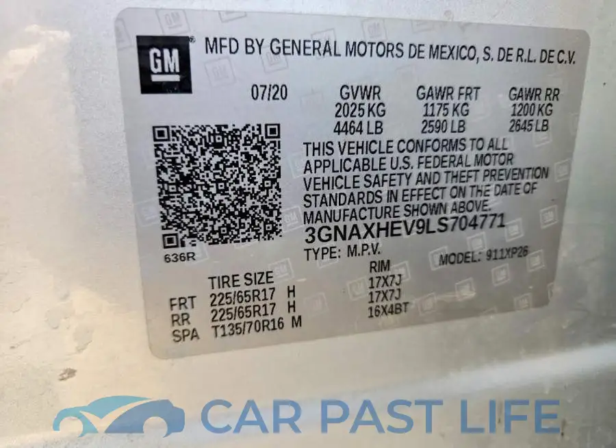 3GNAXHEV9LS704771# 13
