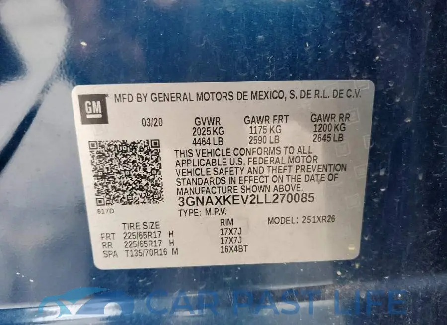 3GNAXKEV2LL270085# 13