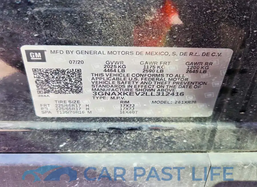 3GNAXKEV2LL312416# 13