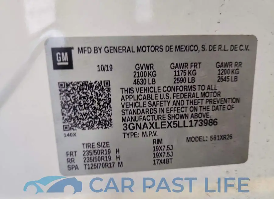 3GNAXLEX5LL173986# 13