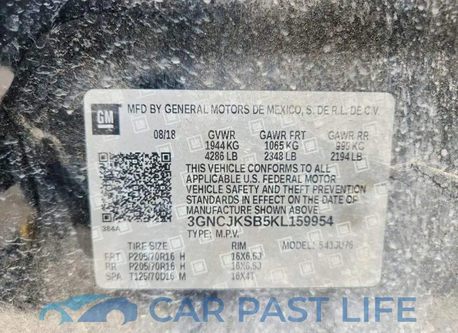3GNCJKSB5KL159954# 13
