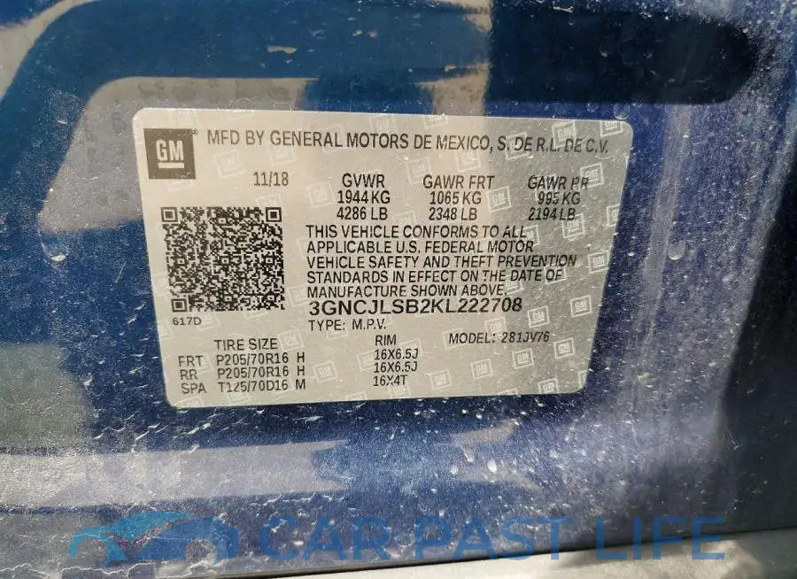 3GNCJLSB2KL222708# 13