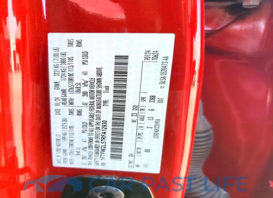 1FTFW2L57RFA12930# 12