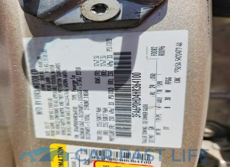 3FA6P0HD4HR364100# 12