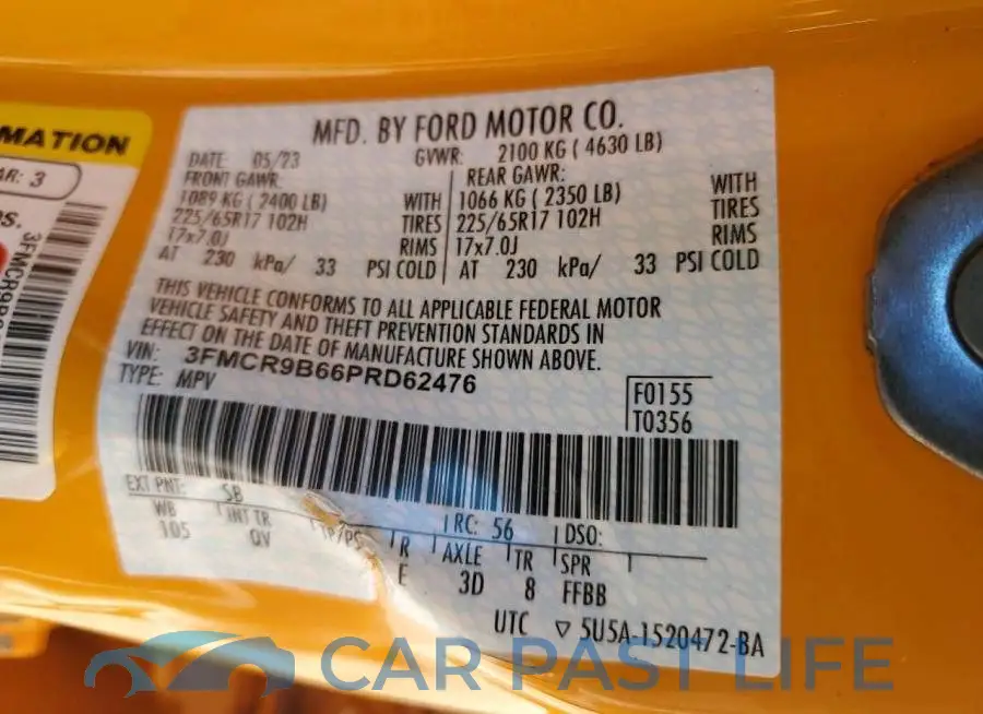 3FMCR9B66PRD62476# 13