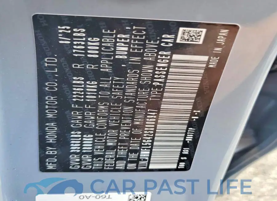 JHMFL5G42SX006947# 12