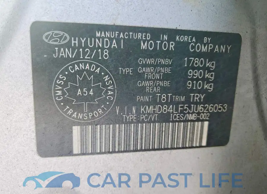 KMHD84LF5JU626053# 12