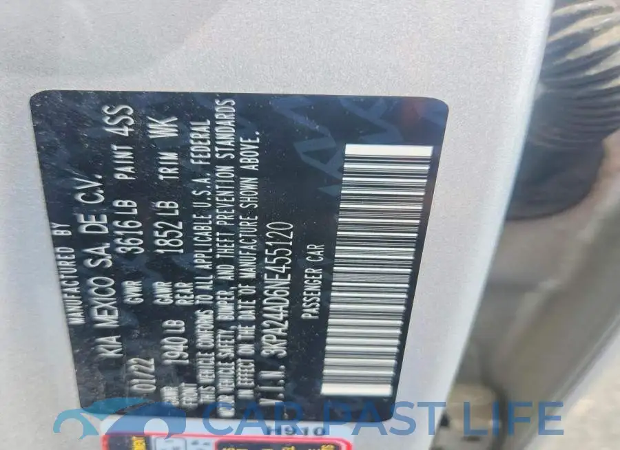 3KPA24AD6NE455120# 12