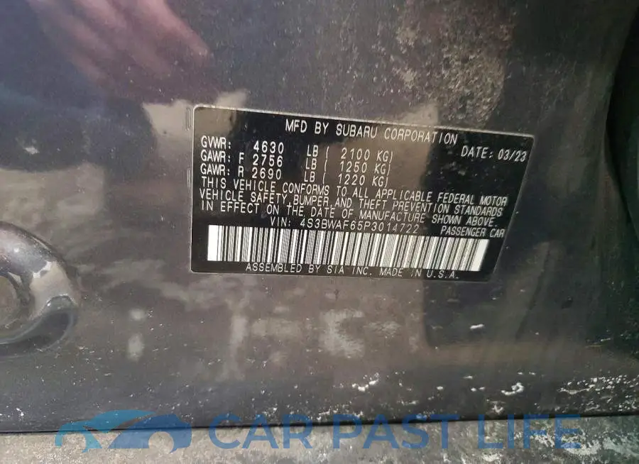 4S3BWAF65P3014722# 12
