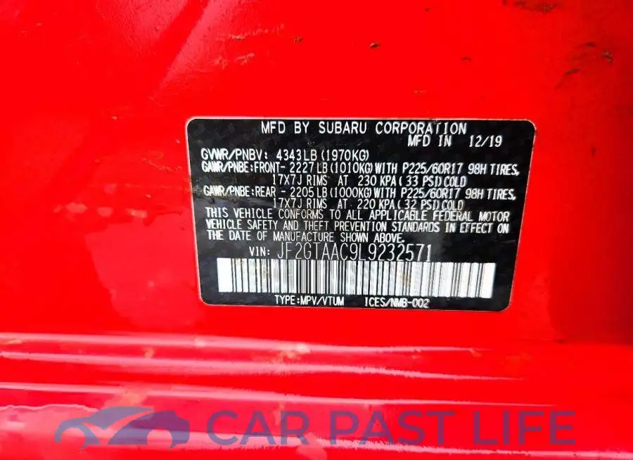 JF2GTAAC9L9232571# 13