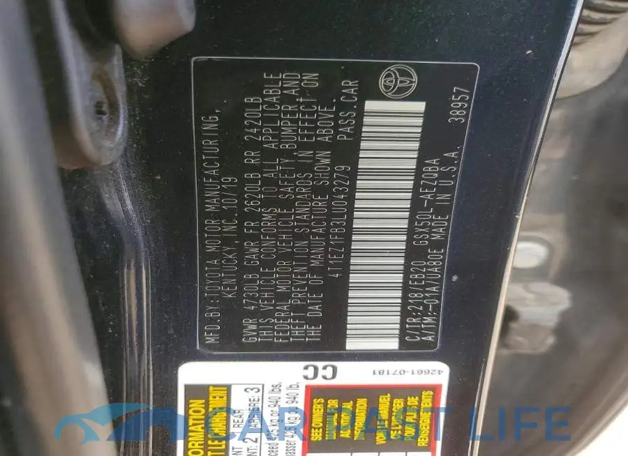 4T1EZ1FB3LU043279# 12