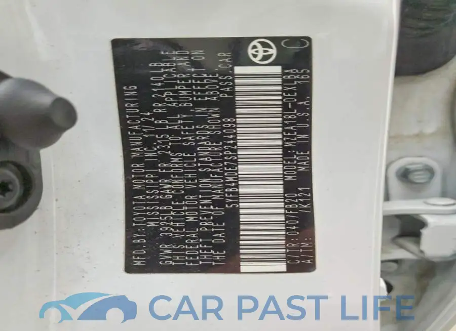 5YFB4MDE7SP244098# 13