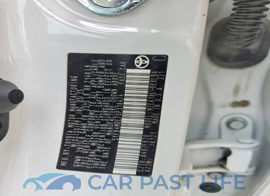 5YFB4MDE7SP318474# 12