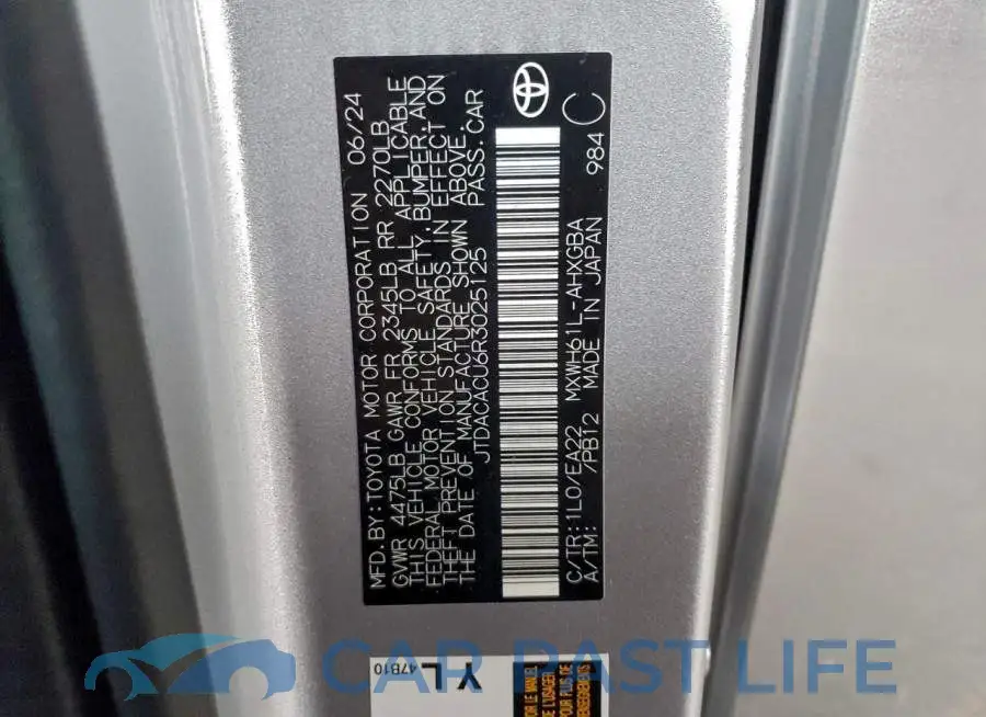 JTDACACU6R3025125# 13