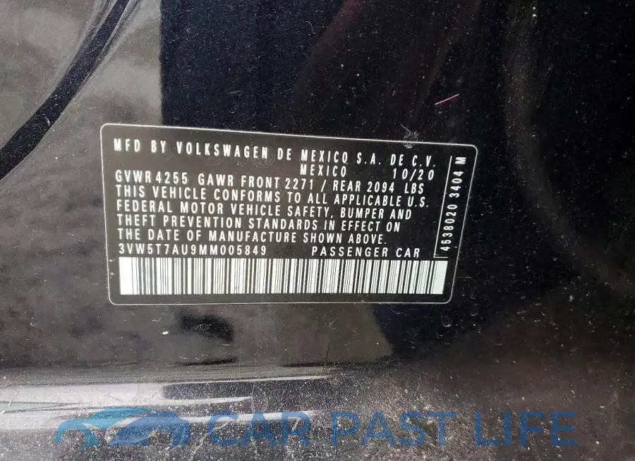 3VW5T7AU9MM005849# 12