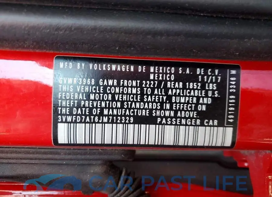 3VWFD7AT6JM712329# 12