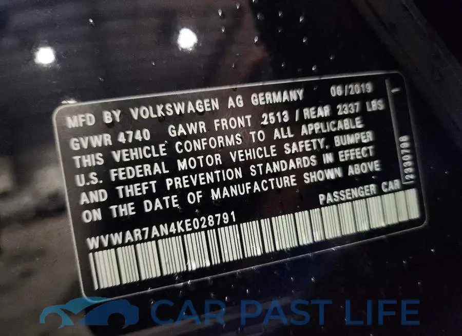 WVWAR7AN4KE028791# 13