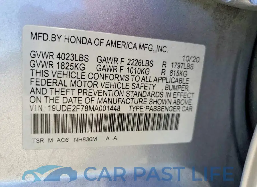 19UDE2F78MA001448# 12